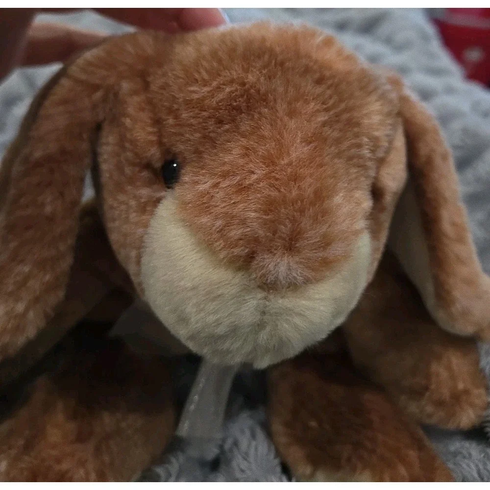 VTG Commonwealth Light Brown Lop-Eared Bunny Rabbit Plush Yellow/TanBow 10